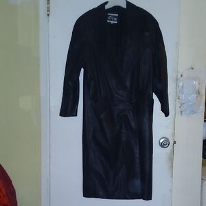 Elegant Black Leather Jacket By Global Idenity Size 8